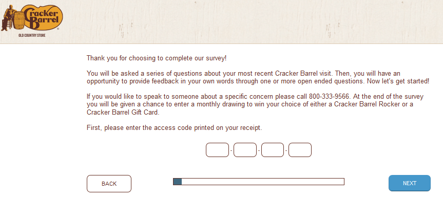 Cracker barrel survey