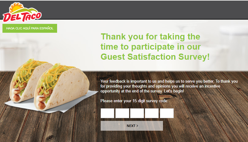 Del Taco Survey