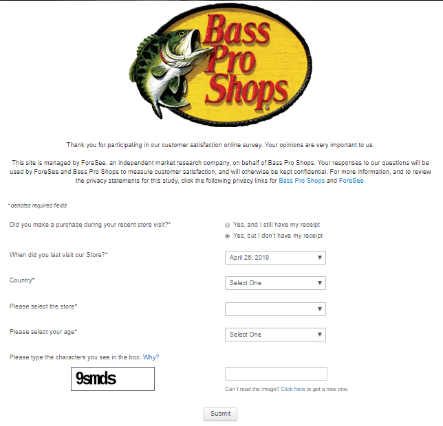 Take Official Bass Pro® Customer Feedback Survey & Win 0 Gift Card