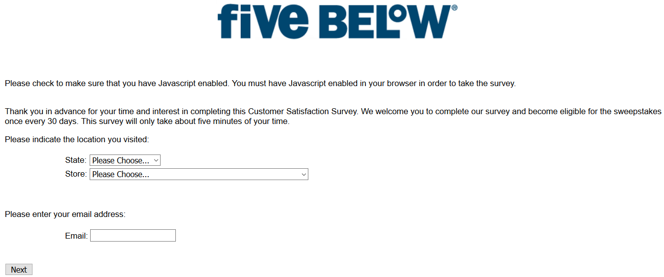 FiveBelow Survey