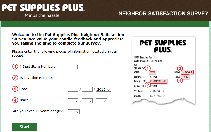 Tell Pet Supply Plus Neighbor Customer Survey