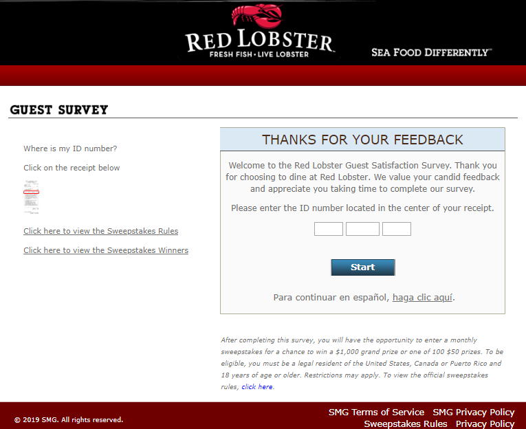 Red Lobster Survey