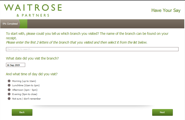 Waitrosehaveyoursay - Take Official Waitrose Customer Feedback Survey